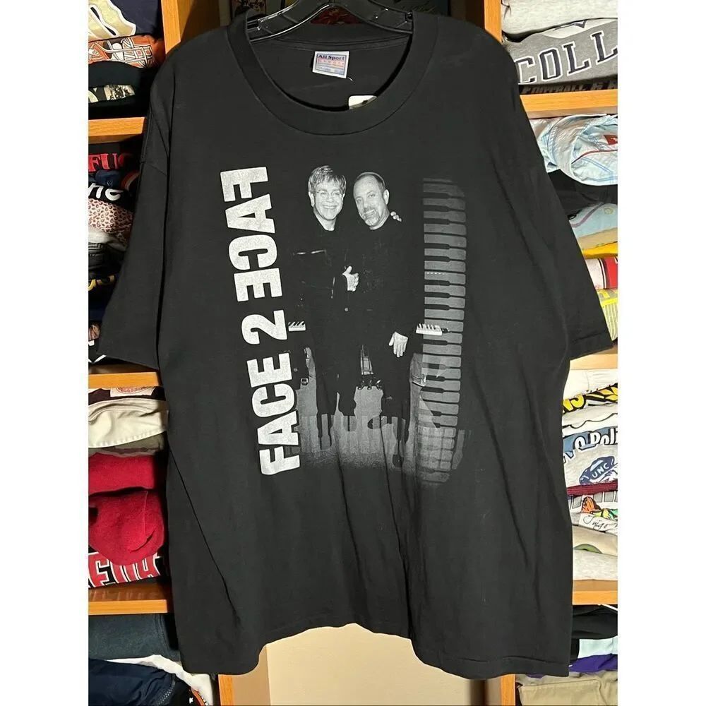 Vintage Elton John Billy Joel Face 2 Face Tour Tee